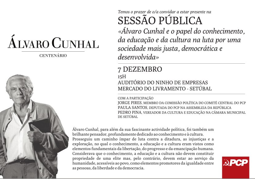 convite sessao alvaro cunhal